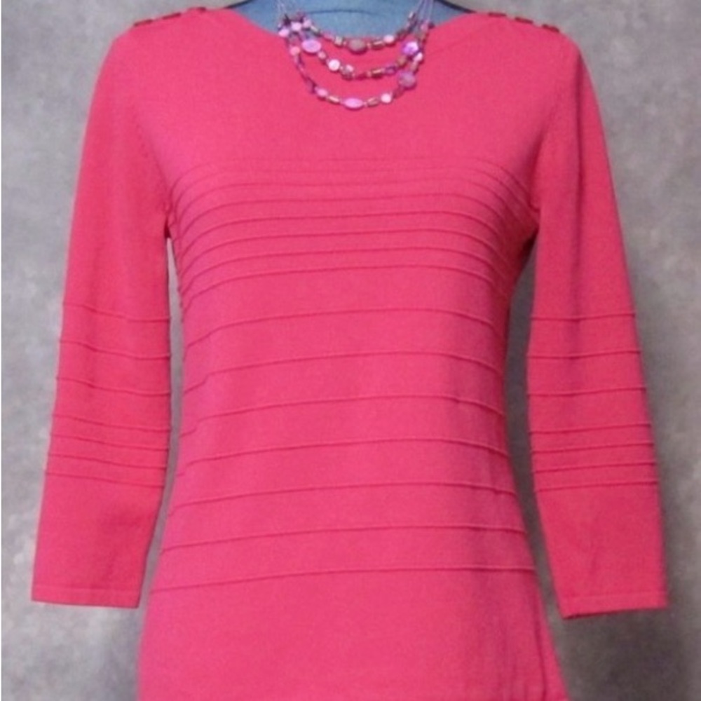 Cable & Gauge Bright Pink Knit Top Size S